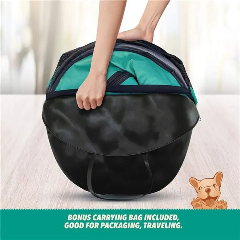 Portable Foldable Pet Playpen (Medium ( 36x36x23 inches), Aqua (Blue))